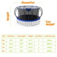 thumbnail image 5 of LHX Trampoline for Kids 12FT 14FT 16FT Outdoor Trampolines with Basketball Hoop, Safety Enclosure Net, Lights, Sprinklers, Recreational Heavy Duty Trampoline, 1400lbs Loading, Easy to Install, 5 of 10