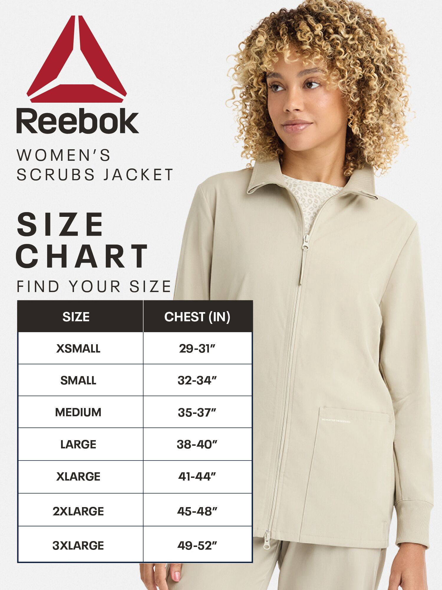 Reebok Women's Scrub Jacket with Stretch Fabric and 6 Pockets, 1 Pack Sizes S-2XL