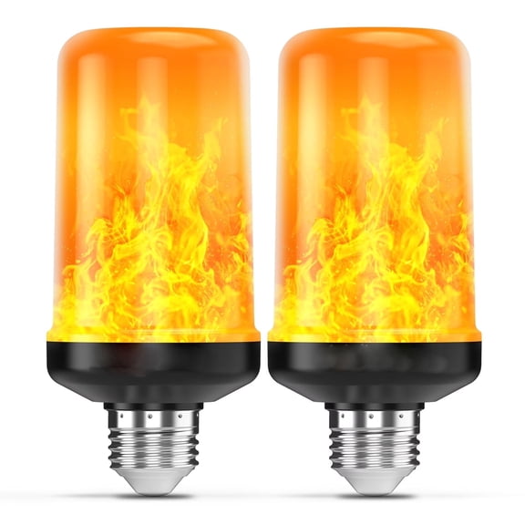 LED Flame Light Bulbs, 4 Modes Flickering Light Bulbs with Upside Down Effect, E26/E27 Flame Bulb for Halloween Christmas Party Patio Porch Home Indoor & Outdoor