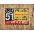 thumbnail image 7 of Area 51 No Trespassing Military Vintage Retro Metal Sign Aluminum Sign 12 x 8, 7 of 7