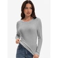 thumbnail image 3 of Womens Pullover Long Sleeve Crewneck Shirts Ribbed Knit Slim Fitted Casual Jumper Tops, 3 of 6