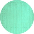 thumbnail image 1 of Ahgly Company Indoor Round Solid Turquoise Blue Modern Area Rugs, 8' Round, 1 of 4