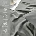 thumbnail image 4 of Bamboo Bed Sheets Set Twin Size, Gray Cooling Bamboo Bed Sheets with Deep Pocket, 3 Pieces Twin Sheet and Pillowcase Set, 4 of 7