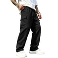 thumbnail image 1 of Resicozy Cargo Pants for Men Stretch Sweatpants Elastic Drawstring Casual Workout Joggers Hiking Tactical Pants with Pockets Black L, 1 of 4