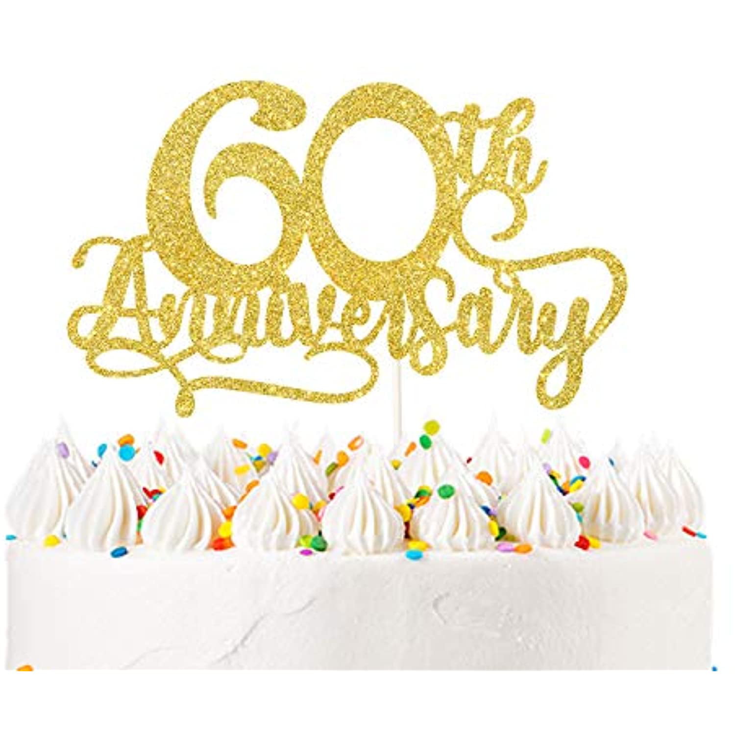 60 Years Loved Birthday Or Anniversary Cake Topper | Gifting Knot