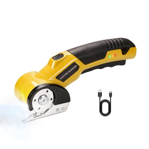 Yellow Cordless Electric Scissors, Professional Fabric Cutting Kit Delivers Smooth And Even Cuts, Easy For Effortless Single-Handed Operation