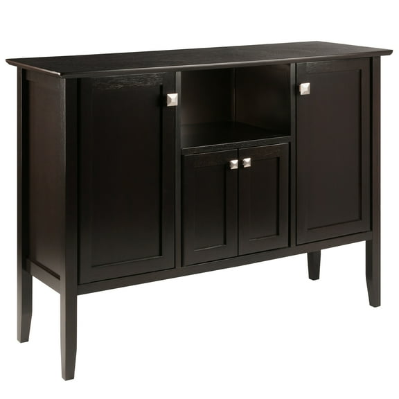 Contemporary Home Living 33.50” Dark Brown Buffet Cabinet Sideboard