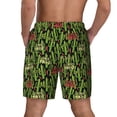 thumbnail image 2 of Lsque Mens Swim Trunks Green Cacti And Red Chili Pattern - Bathing Suit Compression Liner - Beach Swim Shorts Swimwear - (S-3XL) - Stretch Quick Dry -XX-Large, 2 of 9