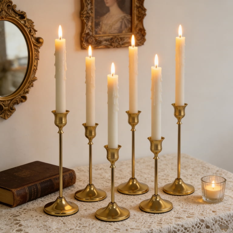 Hidawn Gold Metal Candlestick Holders, Set of 9 photo 2