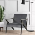thumbnail image 2 of Pemberly Row 16'' Mid-Century Wood/Velvet Accent Chair in Gray, 2 of 7