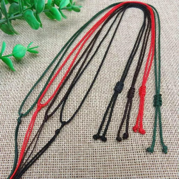 U8MO 20 Chinese String Hand Woven Braided Adjustable Cord for Jade Pendant Necklace-Mixed Red Black Brown Color