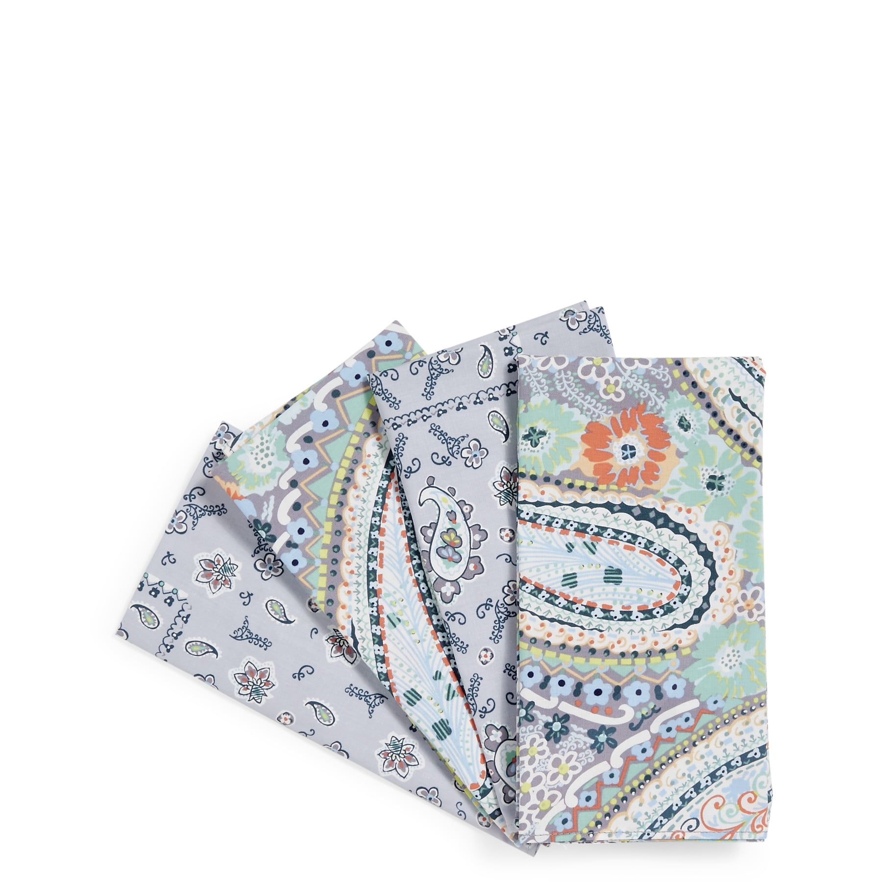 Vera Bradley Women's Recycled Cotton Napkin Set of 4 Citrus Paisley