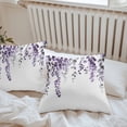 thumbnail image 5 of Dark Purple Outdoor Pillow Covers Pack of 2 Eucalyptus Leaves Watercolor Plants Country Waterproof Throw Pillow Covers Decorative Cushion Cases for Patio Garden Tent Balcony Couch 18x18 inch, 5 of 8