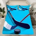 thumbnail image 2 of jejeloiu Hockey Sport Twin Sheet Sets,Ball Game Lover Twin Fitted Sheet,Blue Black Flat Sheet For Kids Boys,Super Cozy Room Decorative,3pcs, 2 of 7