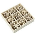 thumbnail image 3 of Eeristq 72 Pcs 1 Set 9 Compartments Wooden Crafts Practical Wooden Art-wares (Snowflake), 3 of 11