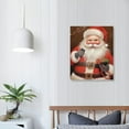 thumbnail image 3 of Nawypu Christmas Santa Claus Wall Decor: Winter Holiday Home Canvas Print Old Vintage Cute Jesus Man Poster Framed for Farmhouse Bathroom Christmas Wall Decorations, 3 of 4
