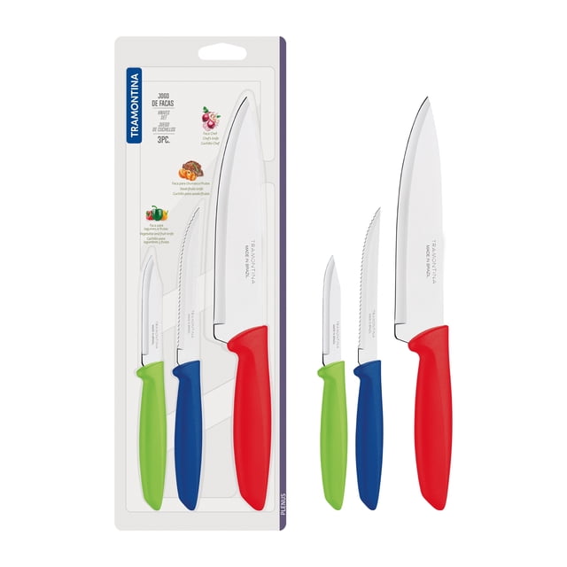 Juego Cuchillos 3 Pzas Tramontina Plenus Multicolor