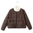 thumbnail image 4 of Lovzfmll Veste de Mode pour Femme, Col Rond Enveloppant Légère Courte Ample Style Café, m, 4 of 5