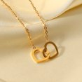 thumbnail image 4 of Gold Stainless Steel Heart Pendant Necklace For Women Love Shape Geometric O Chain 21-50cm, 4 of 4