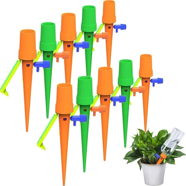 Kit de riego por goteo de 20 piezas, estacas de riego automático con soporte antivuelco de 20 piezas, adecuado para todas las botellas, para plantas de interior y exterior (20PCS) ShuxiuWang 8390605098345