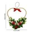 thumbnail image 3 of 18Inch Heart Shaped Wood Beaded Wreaths 3D Rose Bow Hanging Valentine's Day Decoration for Shop Home Party Garden Door, 3 of 5