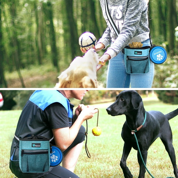 PetAmi Dog Treat Pouch Pet Treat Pouch For Training Dog Walking Bag Holder for Kibbles Pet Food Toy Dog Trainer Essentials Supplies Poop Bag Dispenser 3 Ways to Wear Turquoise Walmart