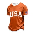 thumbnail image 2 of 250 Anniversary USA Men Shirts Patriotic T-Shirts Crewneck Short Sleeve Tshirts 1776 - 2026 Man Shirt 250th Anniversary America Birthday Mens Top Saffron L, 2 of 3
