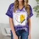 thumbnail image 1 of Fiudx Ofertas Flash Del Día Solo En Línea Blusa Holgada de Manga Corta con Cuello En V Informal Estampada a La Moda para Mujer, 1 of 5