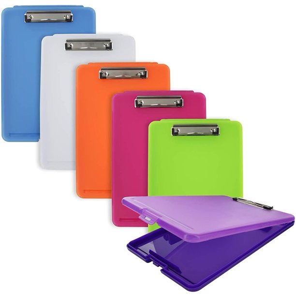 Emraw Plastic Translucent Clipboard Pack with Storage Case Box Letter