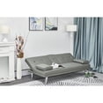 thumbnail image 4 of Modern PU Futon with Cupholders and Pillows Folding Sofa Bed for Office , Dark Gray, 4 of 6
