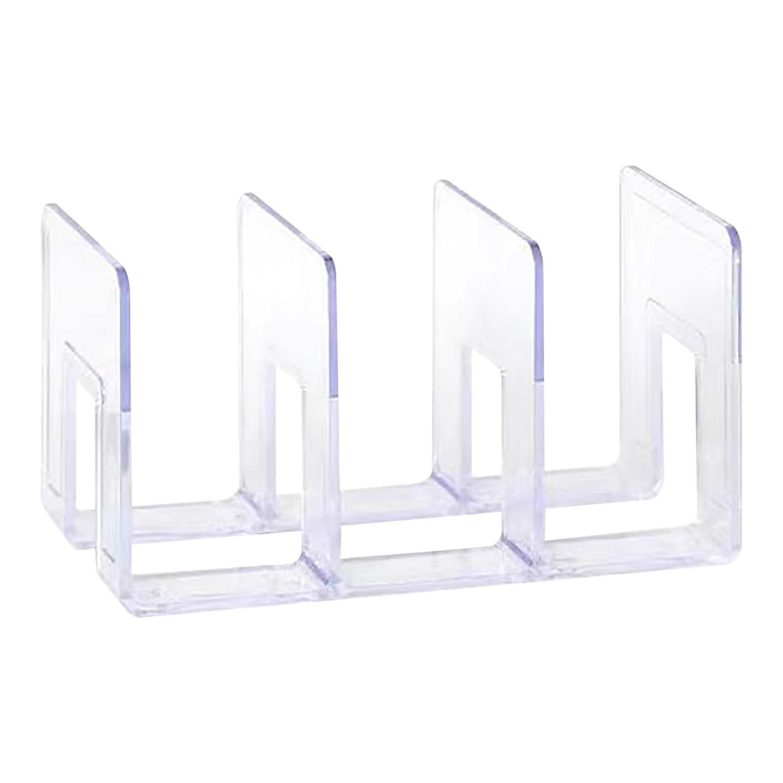 Acrylic File Organizer For Desk Desktop Document/Mail Organizer 3 Compartments Plastics Bookshelf Floating Office cabinet