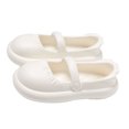 thumbnail image 3 of Zapatos Redondos para Mujer Suelas Gruesas Sandalias Planas Verano Cerrado Punta Redonda Zapatos Sin Cordones 37 a 38 Blanco, 3 of 8