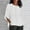 White, variant on Goodtrade8 Solid Color Summer Tops for Women Navy Casual 3/4 Sleeve Crew Neck Womens Shirts