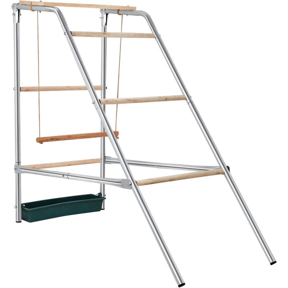 VINGLI Free-Standing Chicken Perch, Sturdy Perches Roosting Bar with Removable Food Box & Swing, for Backyard Chicken Coops and Farms, 42'' L x 19'' W x 39'' H