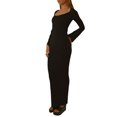 thumbnail image 2 of Genuiskids Slim Fit Knit Dresses for Women Elegant Long Sleeve Ribbed Bodycon Dress Fall Party Fall Spring Dress Long Club Party One-Piece, 2 of 6