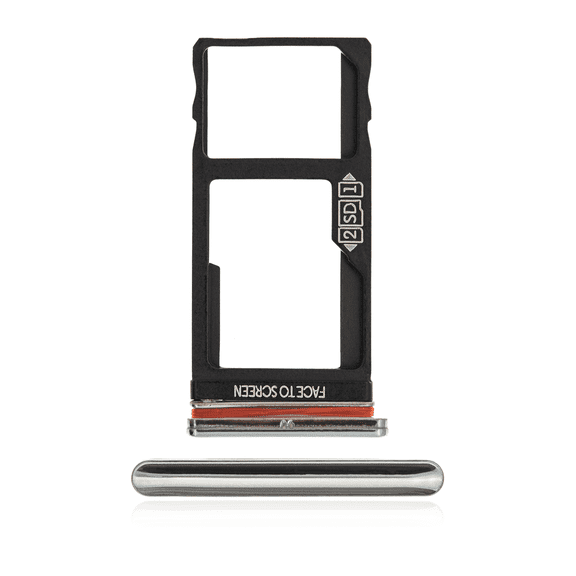 Replacement Dual Sim Card Tray Compatible For Motorola One Fusion Plus (XT2067 / 2020) (Silver)