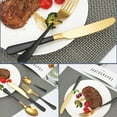 thumbnail image 5 of 24 Pieces Flatware Set,Stainless Steel Flatware Set with Silverware Holder Spoons Forks Knives,Utensils Set Service for 6,Gold Mirror Polished and Matte Pink Painted (Black)…, 5 of 9