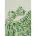 thumbnail image 6 of St Patricks Day Baby Girl Outfit Clover Print Smocked Bubble Romper Jumpsuits with Headband 0 3 6 12 18 Months Cotton Spring Clothes, 6 of 8