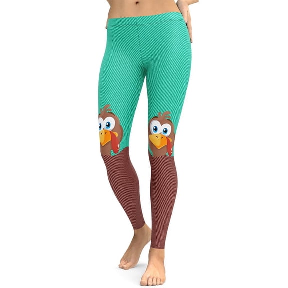 Peeking Turkey Leggings Size: XS for Women | FIERCEPULSE
