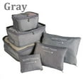 thumbnail image 1 of 6pcs Set Travel Storage Bags Suitcase Packing Set Storage Cases Portable Luggage Organizer Clothes Shoe Foldable Organizer Gray, 1 of 6
