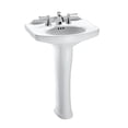 thumbnail image 2 of TOTO® Dartmouth® Rectangular Pedestal Bathroom Sink with Arched Front for 8 Inch Center Faucets, Cotton White - LPT642.8#01, 2 of 2