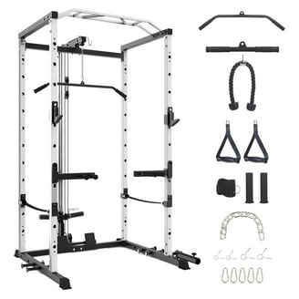 Mikolo Power Rack Cage, Adjustable Workout, Weight Rack, Dual