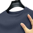 thumbnail image 5 of Breeze Shirts for Men Beer Belly Short Sleeve Textured Work Shirts Crew Neck Tretchy Quick Dry Soft Top, M, 5 of 8