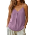 thumbnail image 7 of Casual Sleeveless Tank Tennis Top for Everyday Wear Womens Classic Solid Vest Wardrobe Piece Purple S, 7 of 7