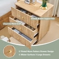 thumbnail image 4 of wow97e Modern Fluted Nightstand with Charging Station, 21.65" End Table with 3 Drawer, Bedside Table for Bedroom, Living Room, 4 of 7