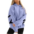 thumbnail image 1 of Fashiona Women's Letter Print Loose Pullover Hooded Sweatshirt Tops, 1 of 5
