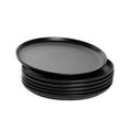 thumbnail image 2 of 10 Strawberry Street Double Line 10.5" Round Stoneware Dinner Plate, Set of 6, Matte Black, 2 of 6