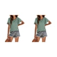 thumbnail image 2 of Qarigey Camiseta de mujer con volantes de Color sólido cuello estética linda blusa suelta fiesta noche Club verano Top niñas ropa Type9 NO9, 2 of 6