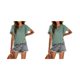 thumbnail image 4 of Minnieouse Camiseta informal para mujer, blusa calada de manga corta con volantes de Color sólido, camiseta de moda de verano para fecha de Club Type10 NO10, 4 of 6