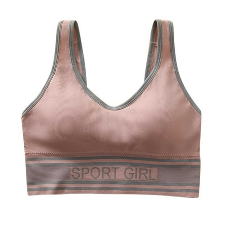 Quinlirra Sport Bras for Women Clearance 1 Bra for Women Girls V Neck Cami Vest Padded Seamless Bralette Straps Sleeping Bras Push Up Tank Tops Underwear